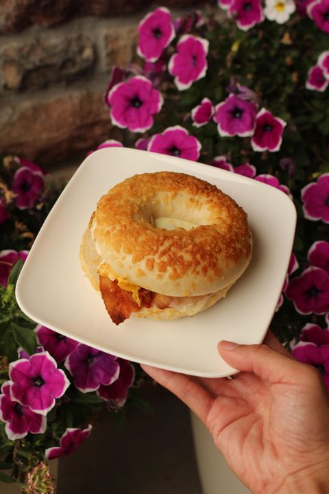 Asiago Bagel Breakfast Sandwich (The Grind)